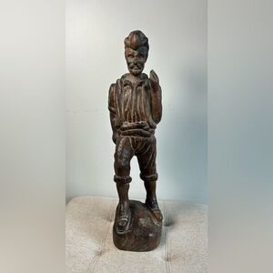 Spanish Alpine Man Wood Statue Alpinist Hand Carved MI Spain Limited Edition #d!